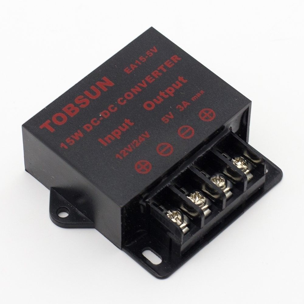 DC 12V 24V to DC 5V 3A/5A/10A/15A Power Converter Voltage Regulator Buck Reducer