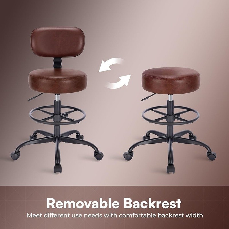 Adjustable Drafting Stool Rolling Office Chair Industrial Height Adjustable New