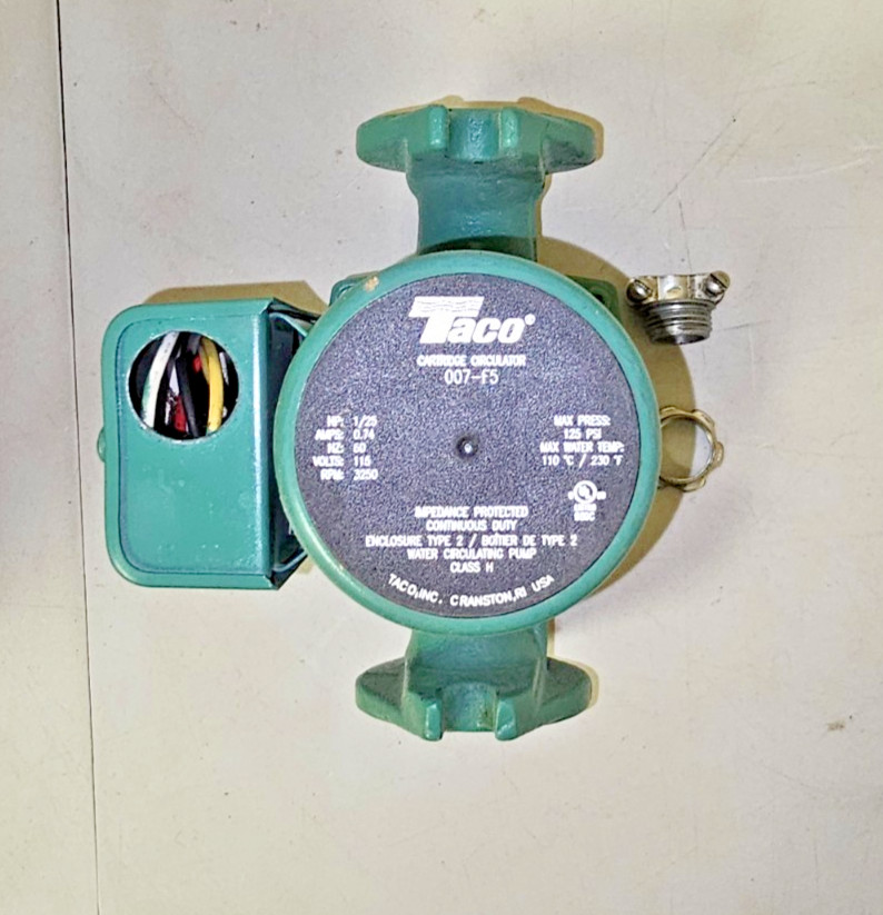 Taco 007-F5 Cast Iron Circulator, 1/25 HP (DEFECTIVE, PARTS ONLY)