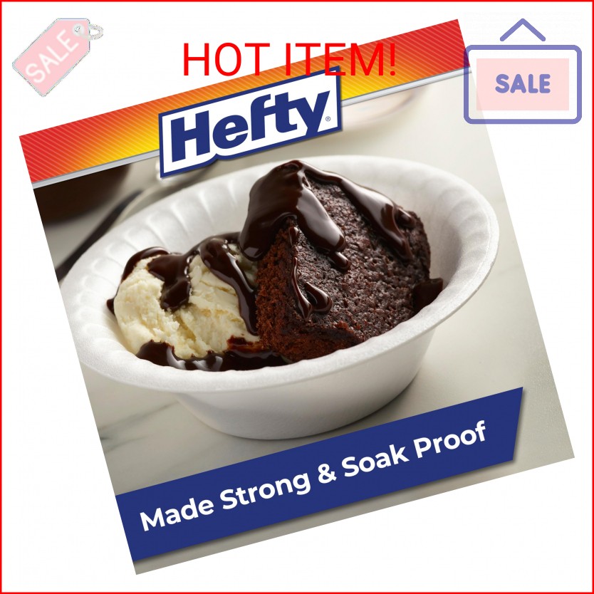 Hefty Everyday Soak-Proof Foam Bowls, 12 Ounce, 50 Count