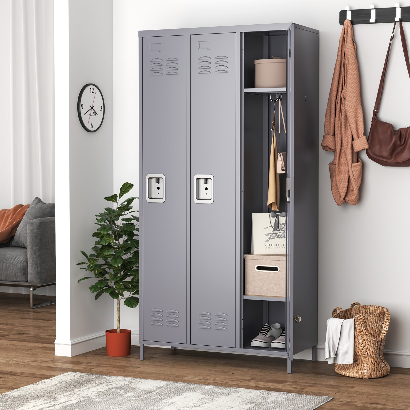 Steel Employee Locker Metal Storage Cabinet for Home Business School Office GYM