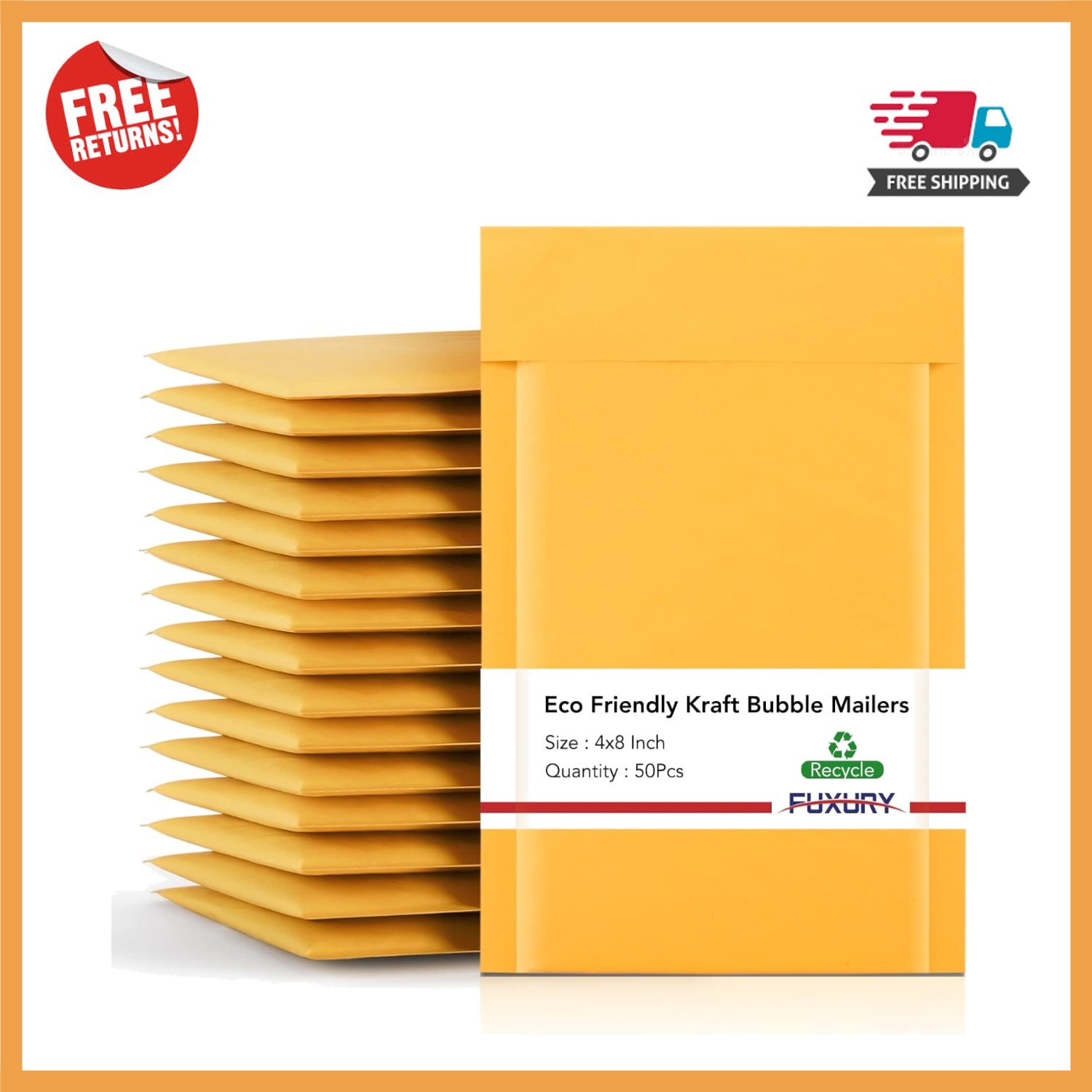 Waterproof and Dust Resistant Padded Mailers 4×8” – 50 Pack for E-commerce