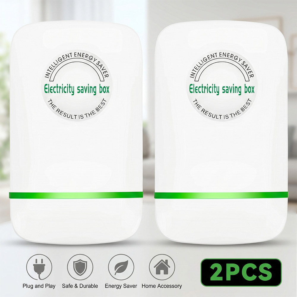 2pcs Pro Power Saver Energy Saver Household Power Saver Electricity Saving US