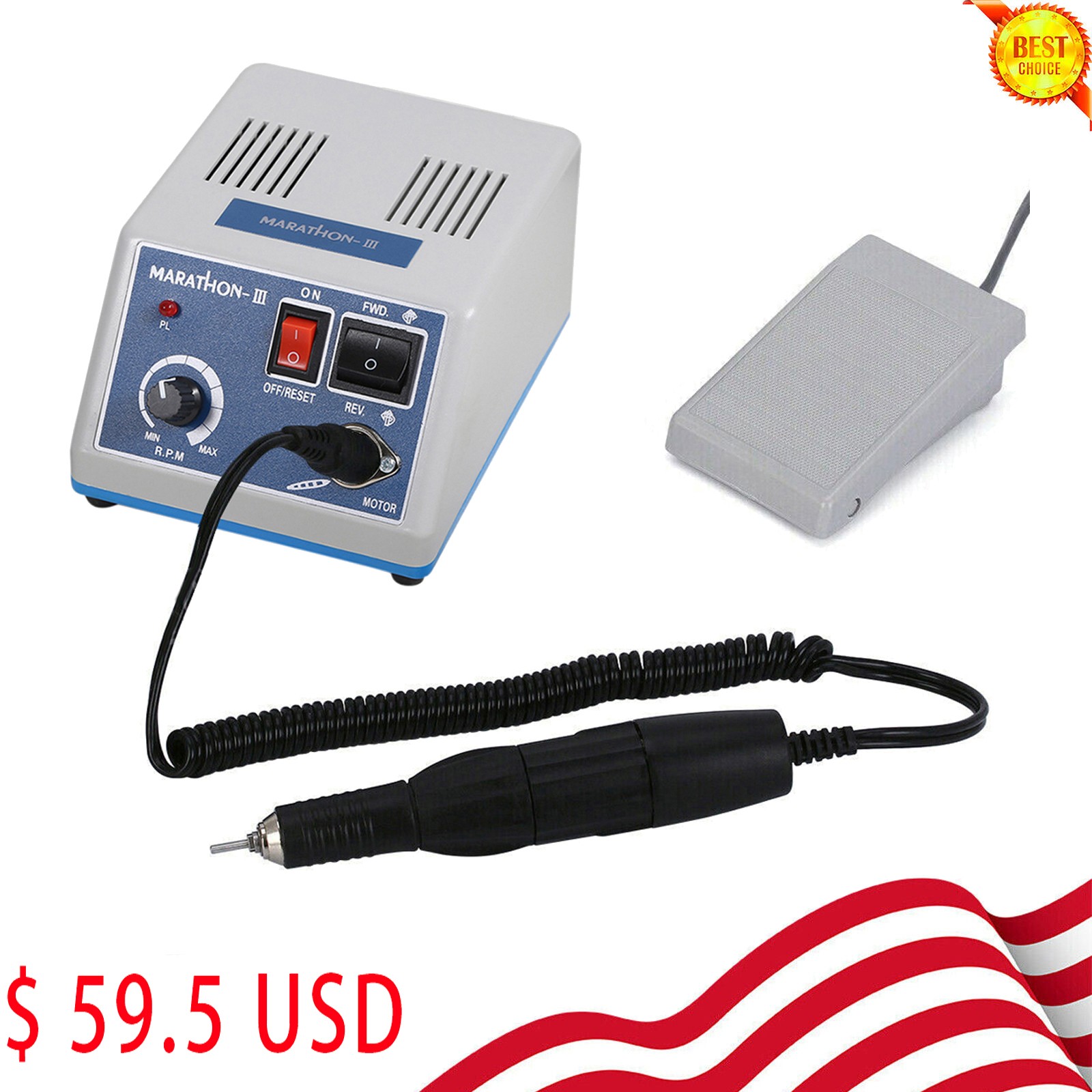 USA Dental Lab Marathon Drill Micro Motor Polisher & 35K RPM Polishing Handpiece