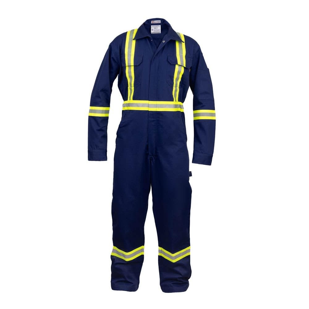 Just In Trend Hi-Vis Coverall, 100% Cotton, 7oz, Leg Zipper S Navy Blue
