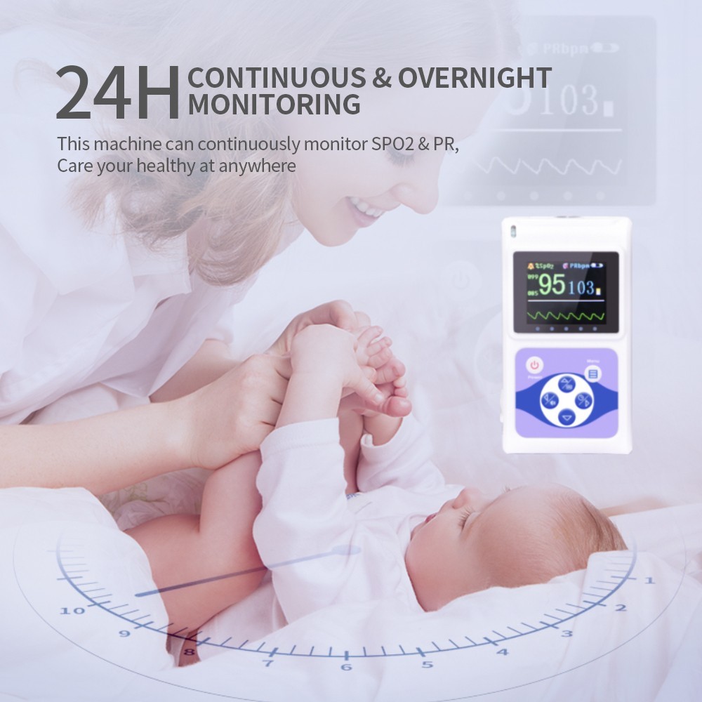 Handheld Pulse Oximter 24 Hours SPO2 monitor Blood Oxygen Saturation+Software