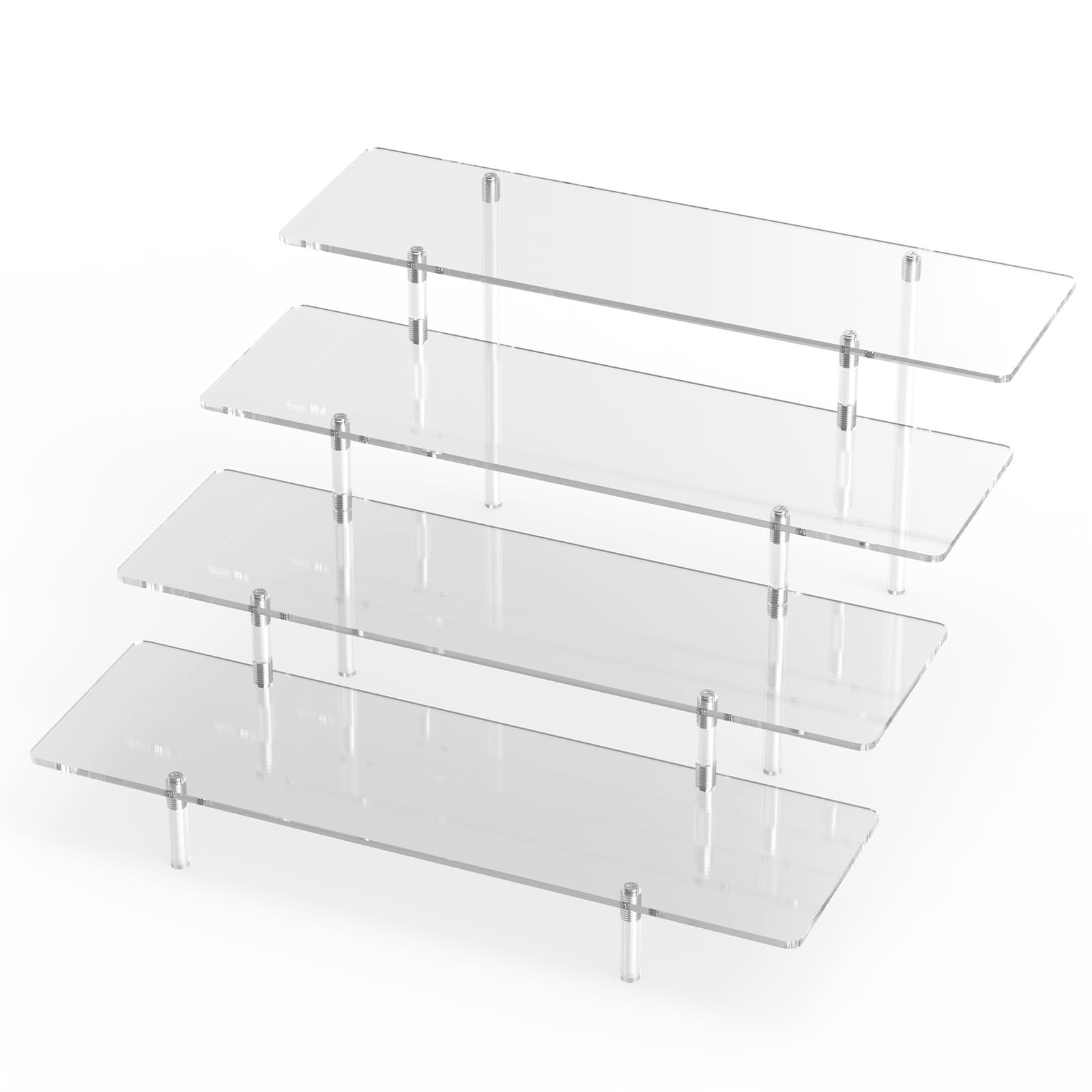 Acrylic Display Riser Stand Shelf Clear 4 Tier Cupcake Stand Perfume Display Hol
