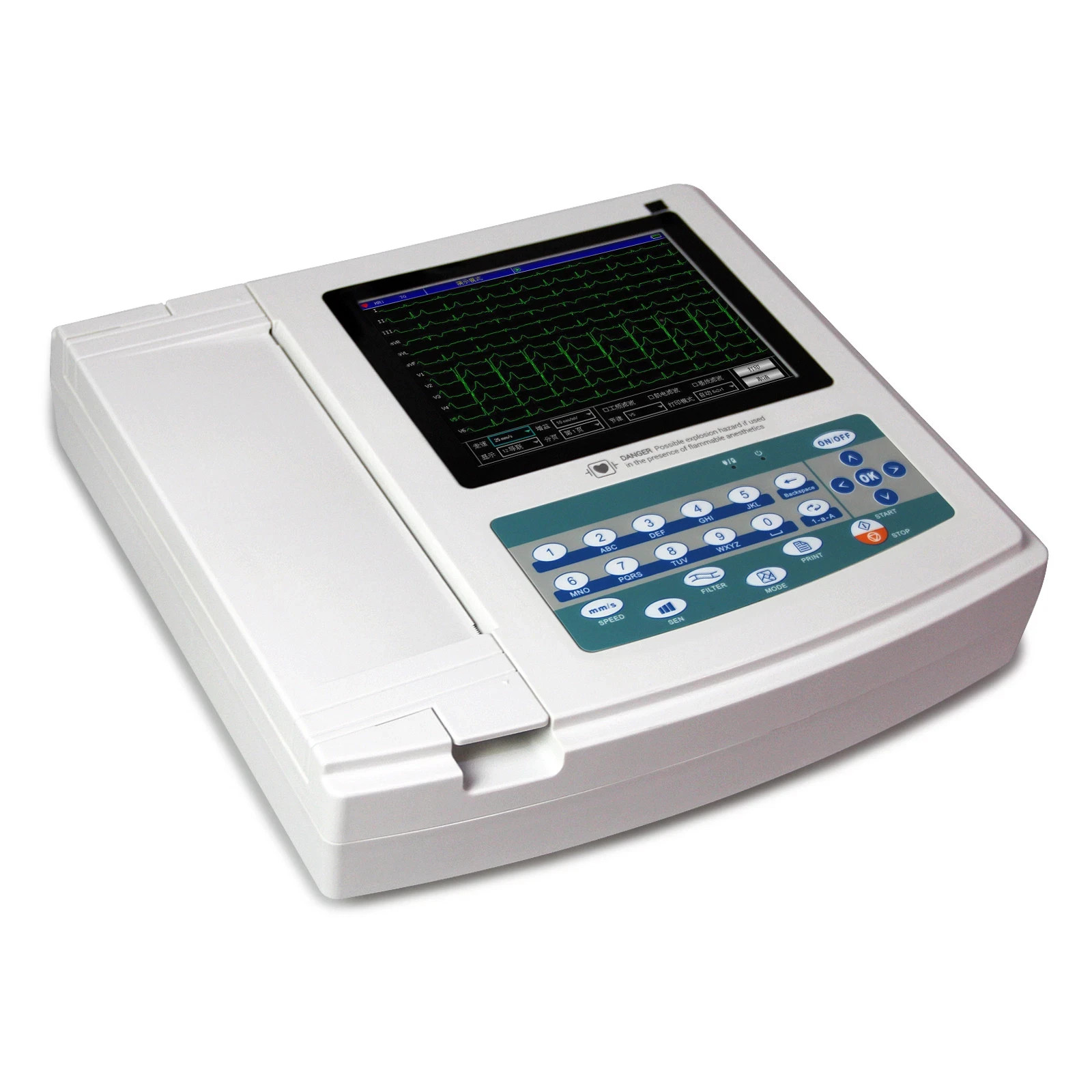 ECG1200G Touch Screen 12 Channel 12 Leads ECG Machine Electrocardiograph Monitor