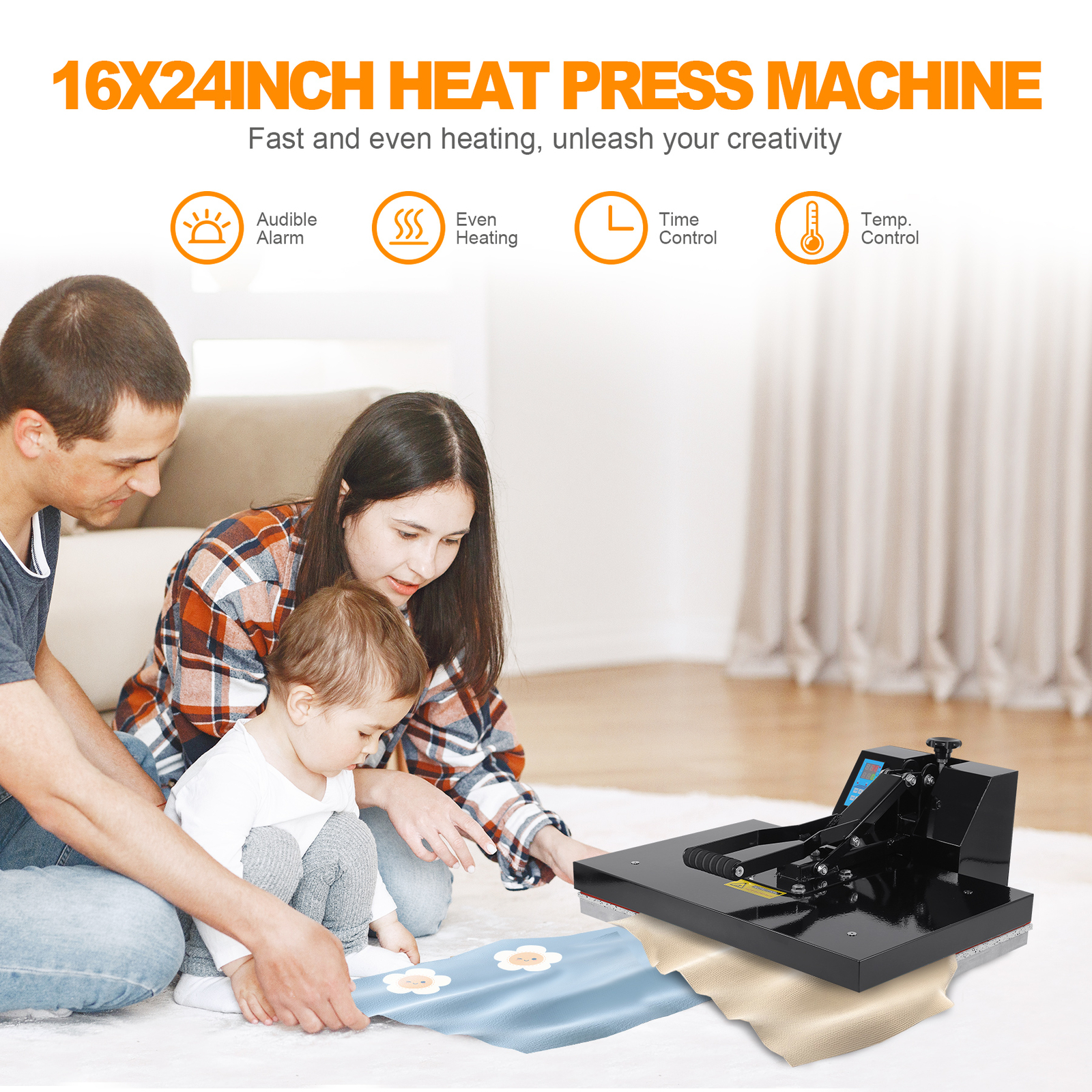 16″x24″ Digital Clamshell Heat Press Transfer T-Shirt Sublimation Press Machine