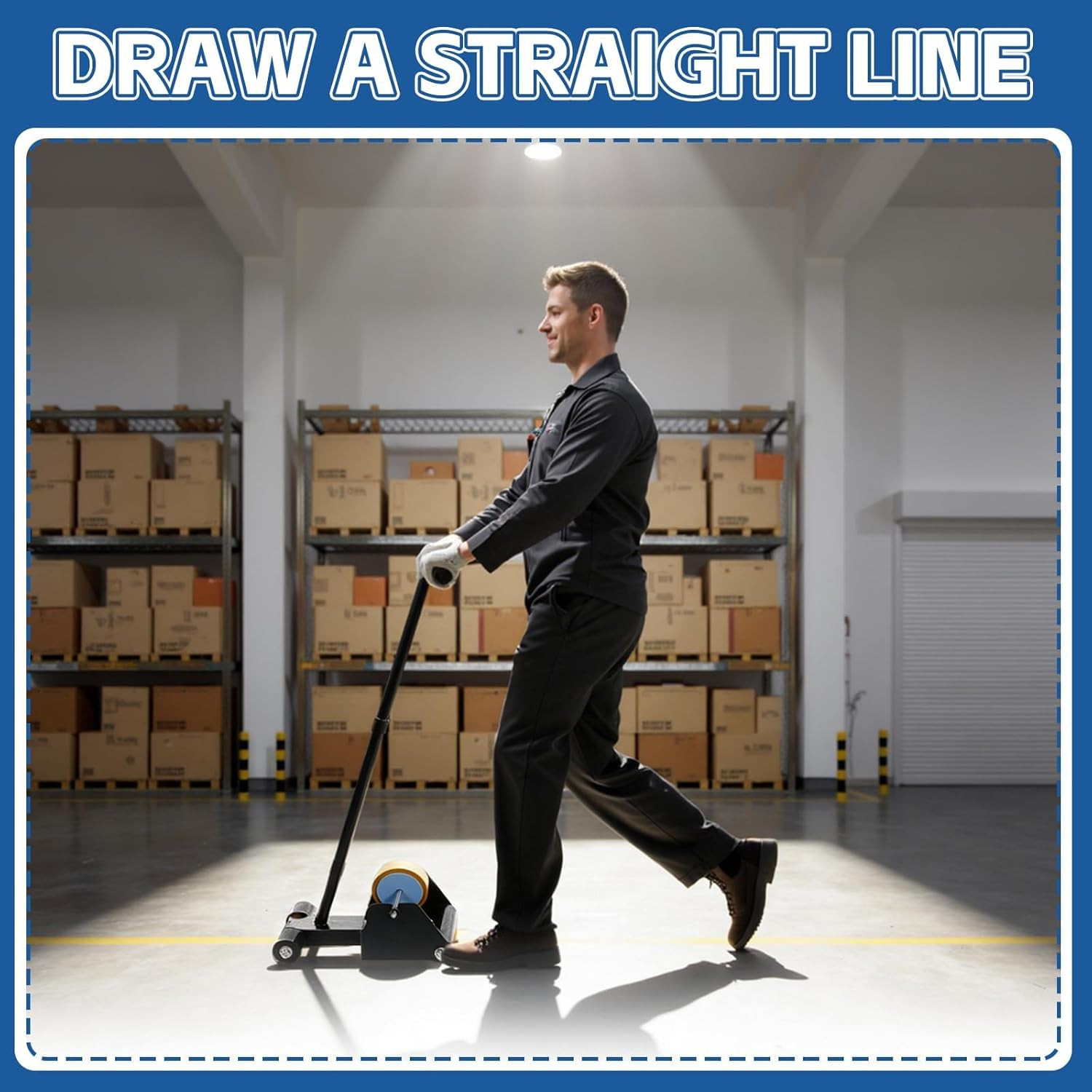 Floor Tape Applicators, Floor Tape Marking Machine with Detachable Handle and Ru