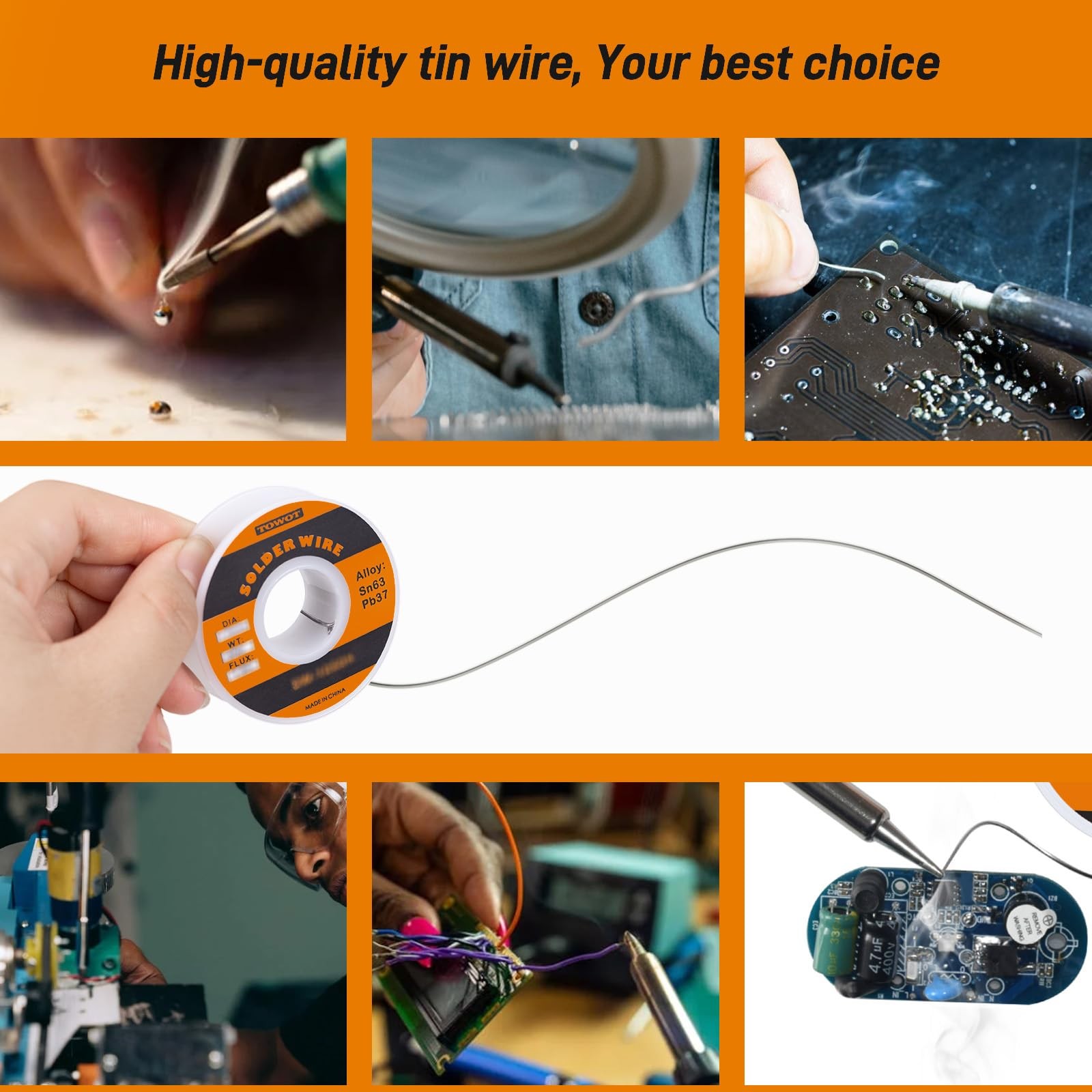 6337 High Purity Tin Lead Rosin Core Solder Wire for Electrical Soldering, Co…