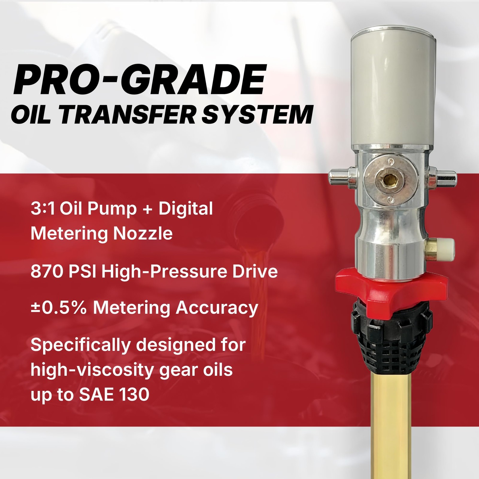 LAUCO 3:1 Air Oil Drum Pump 55 Gal Barrel Transfer Pump 870PSI Heavy Duty