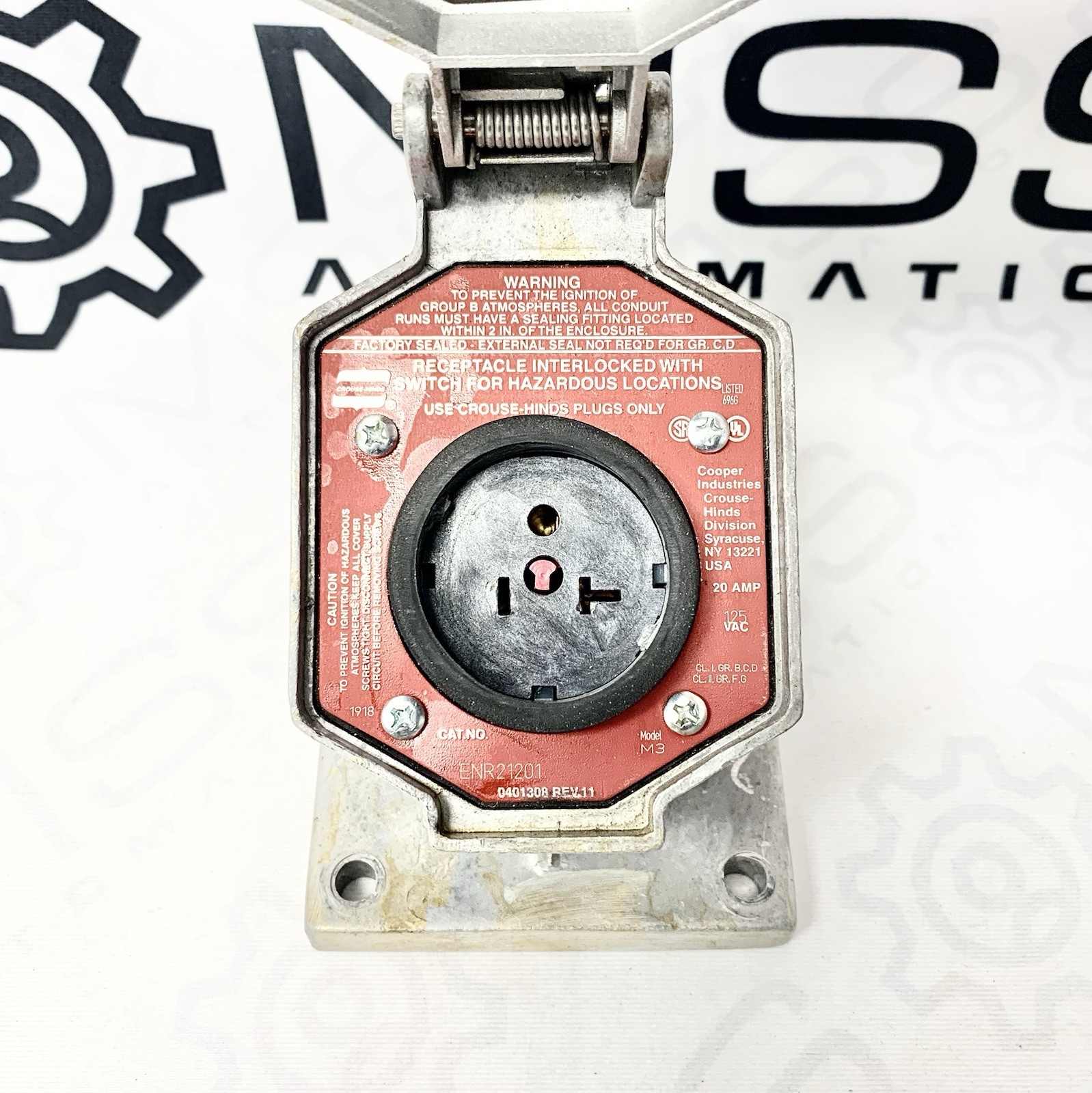 Crouse-Hinds ENR21201 Ark-Gard 20A 125V Hazardous Receptacle