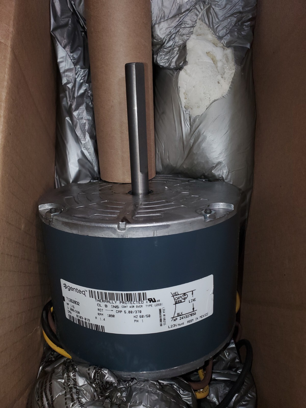 Bard 8103-019BX 1/5HP 208/230V Motor Genteq 71262032 NEW Hvac 1090 Rpm
