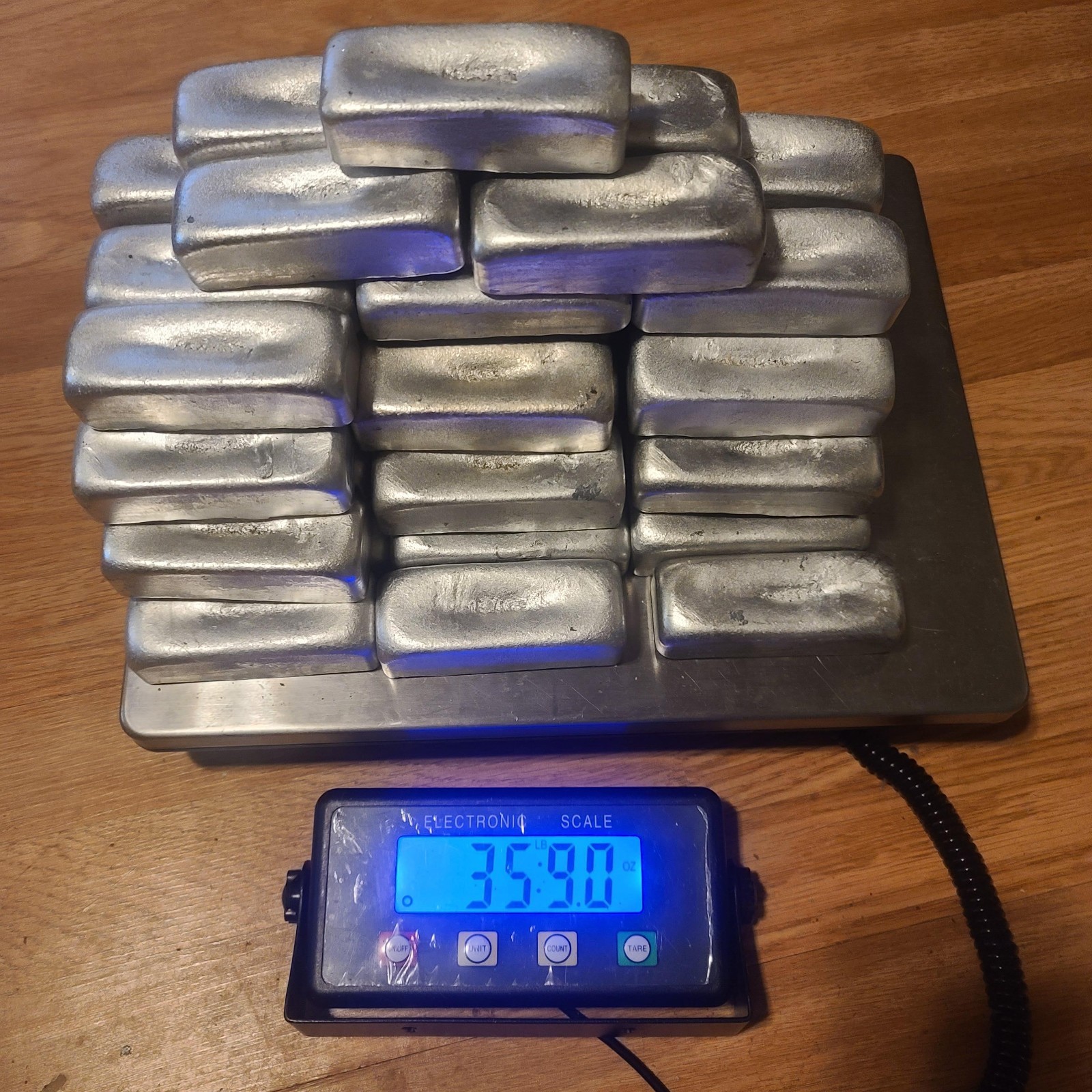 Aluminum Ingot Bars/For Casting/35 Pounds/Hand Melted & Poured/Free Shipping