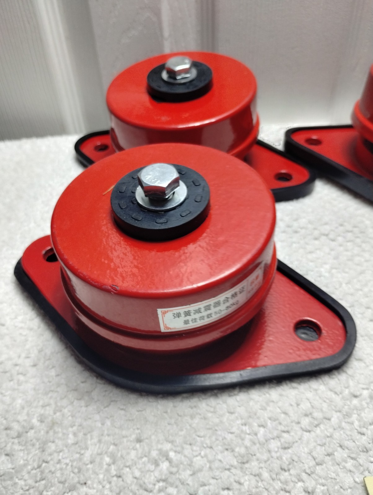 Spring Vibration Isolator Floor Mount 110-176lbs Set of 4, Missing Bolts