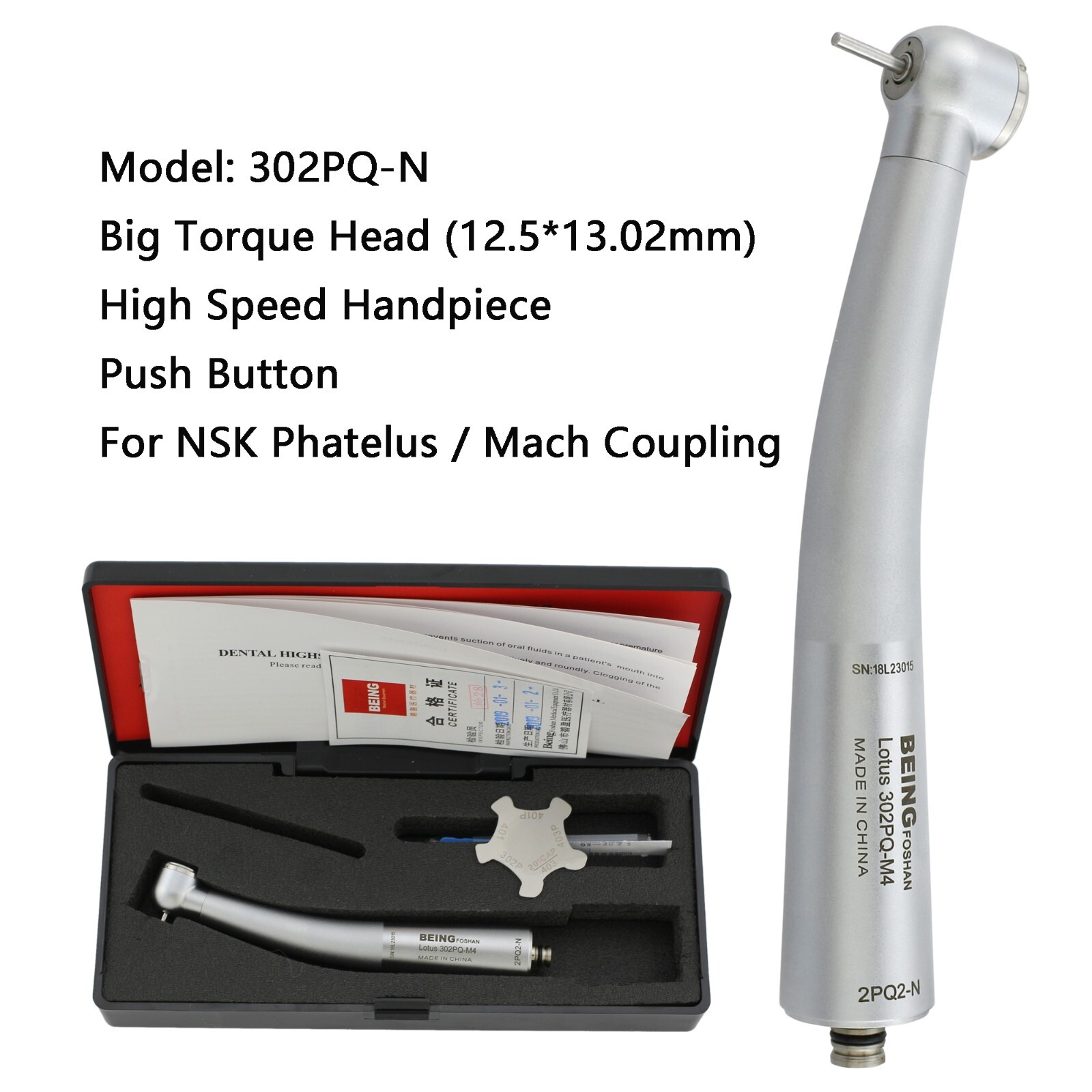 BEING Dental Fiber Optic Turbine High Speed Handpiece NSK Coupler 4 6 Hole LED