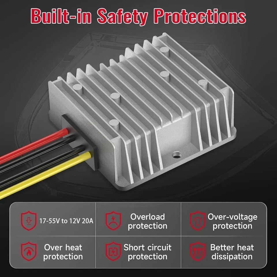 18v to 12v Step Down Converter for Milwaukee M18 Power Wheels Battery Adapter