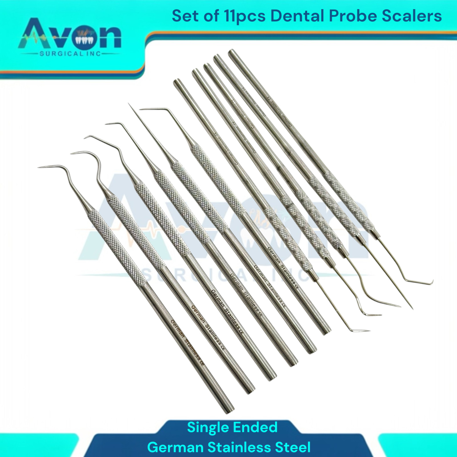 Lot of 11pc – Multi-Purpose Precision Micro Probes Scaler Picks, Single-Ended