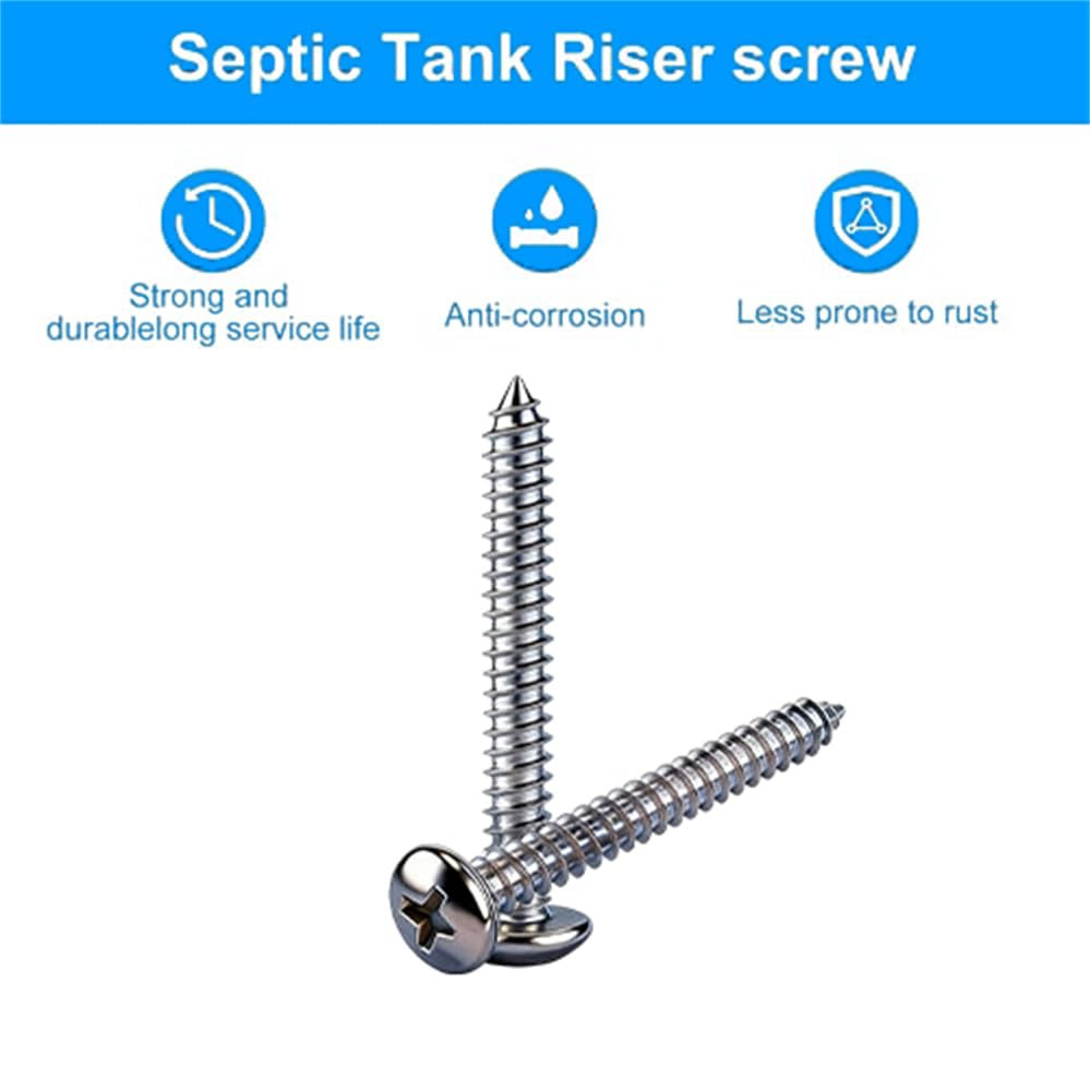 50 PCS Sheet Metal Screw, Septic Tank Riser Screw for Tuf-Tite Risers and Lids,1
