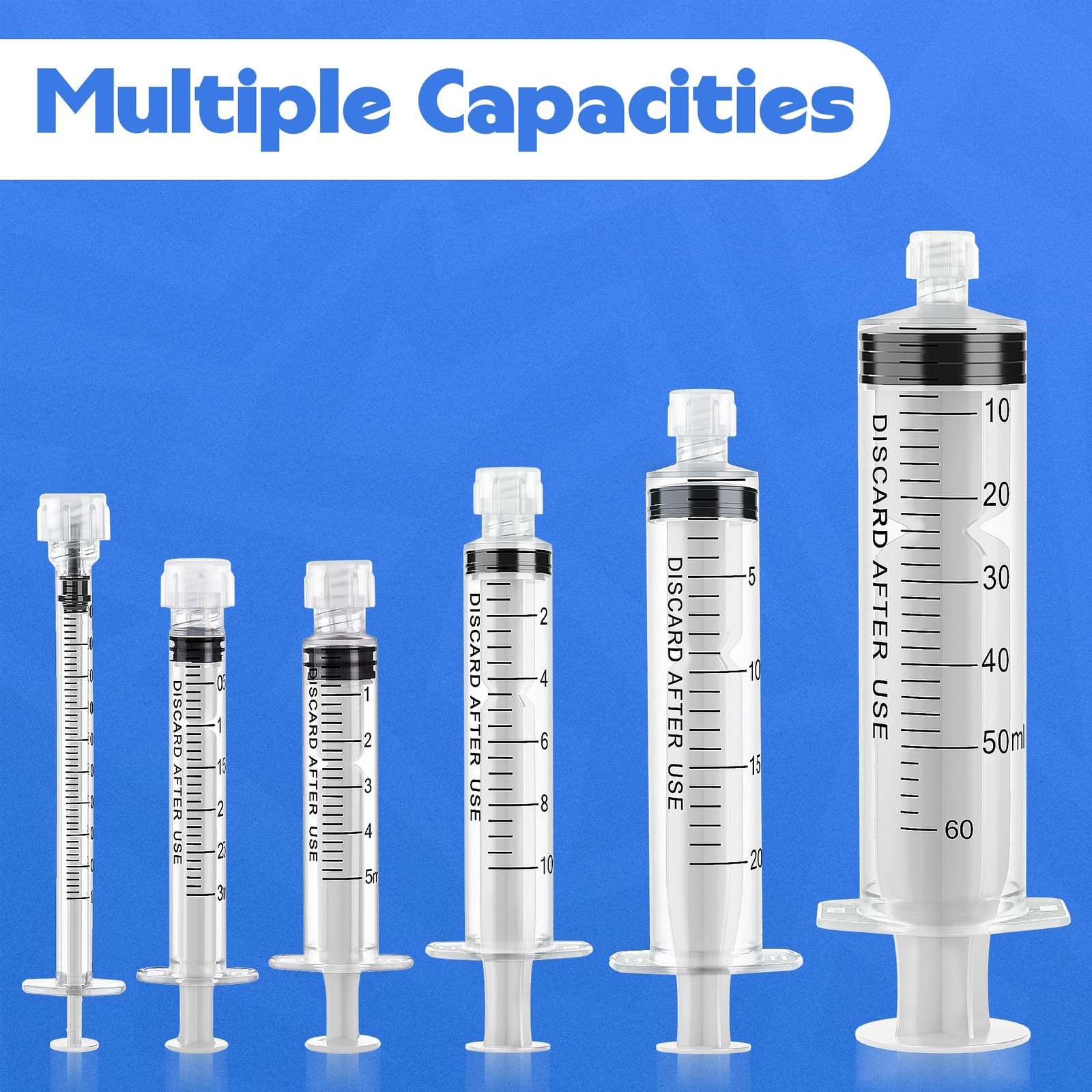 3mL Luer Lock Syringes without Needle – Syringe with Cap, 3ml, transparency