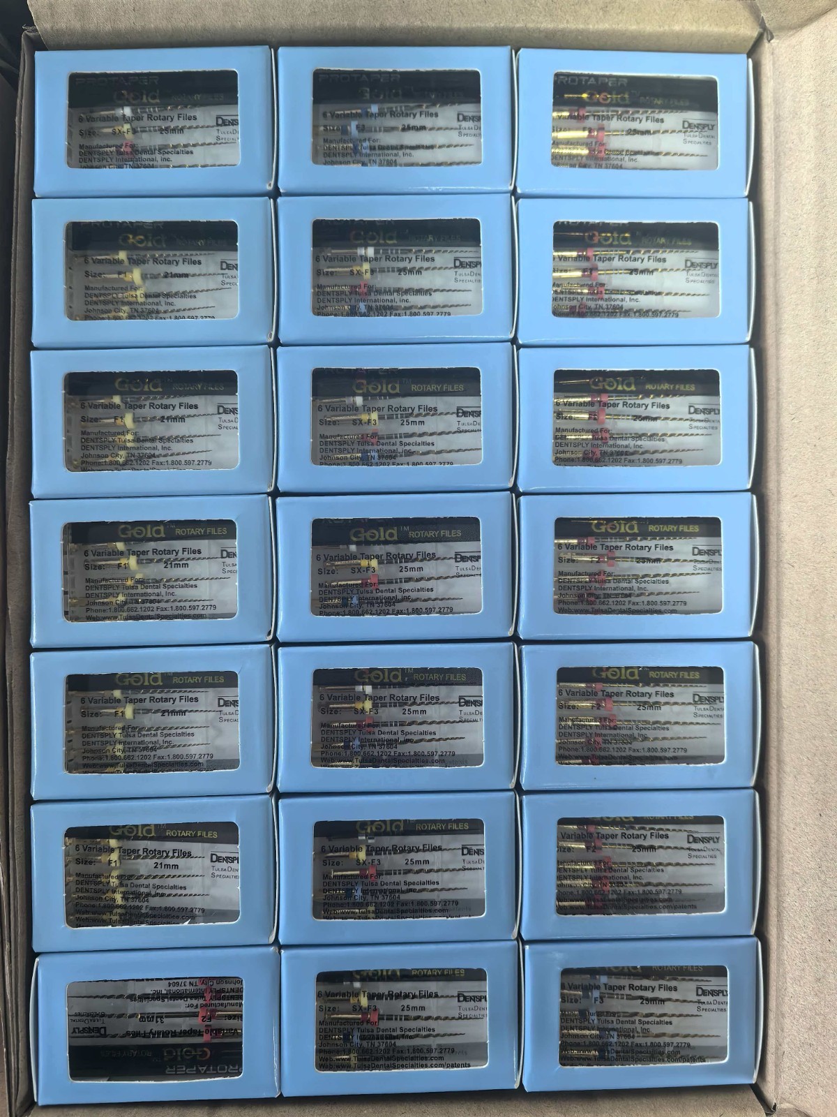 Dentsply Protaper Gold Rotary Files Tulsa Assorted Endodontics F1,F2,F3,S1,S2,SX