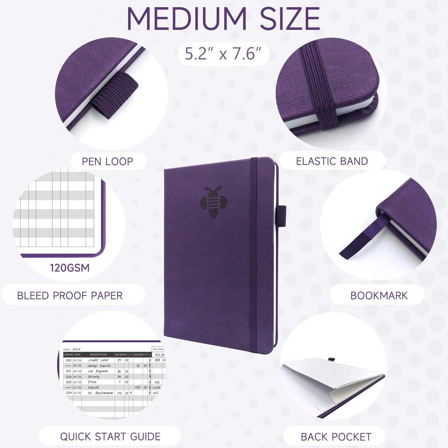 Check Register – Elegant Check Registers for Personal Checkbook with Check & …