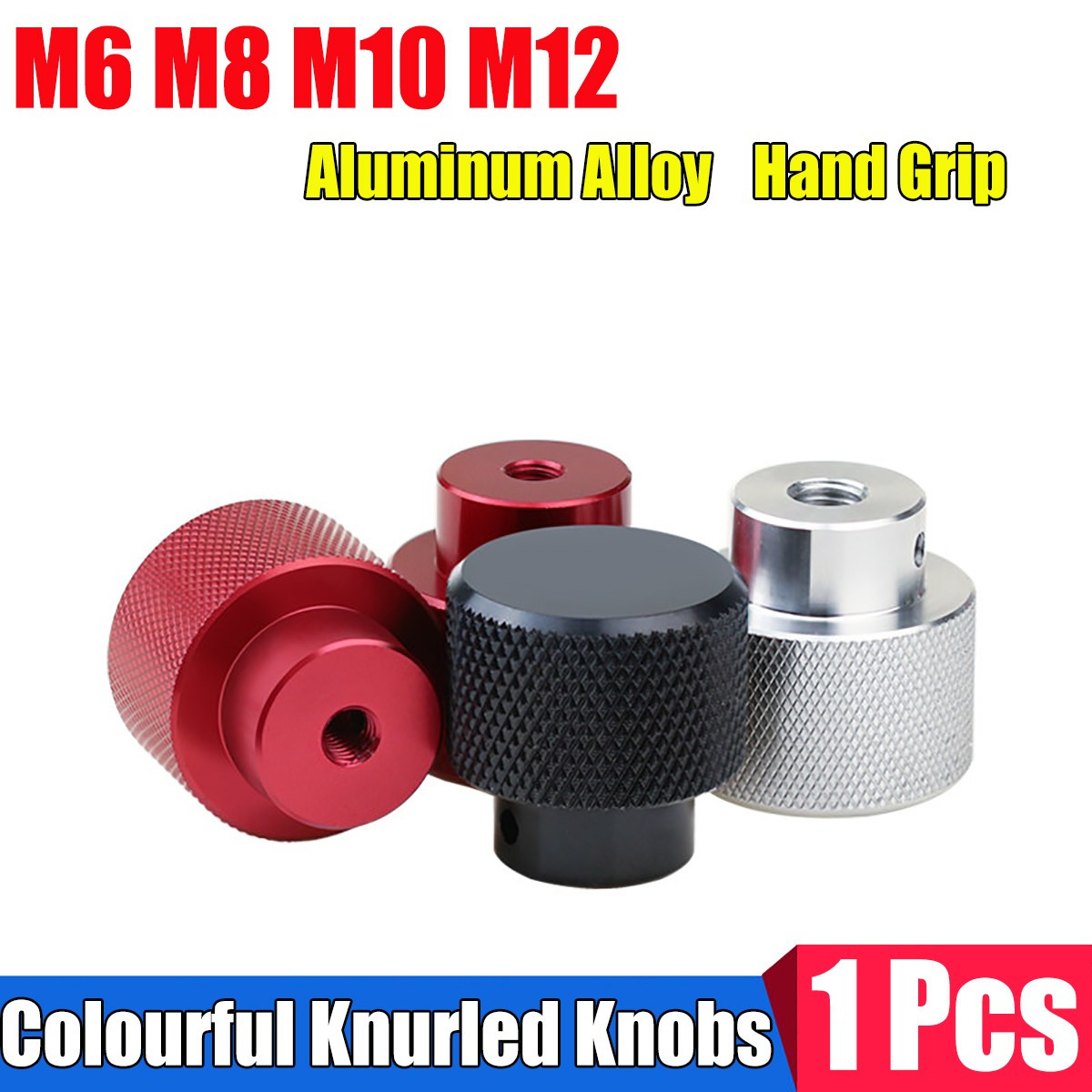 Knurled M6 M8 M10 M12 Thumb Nuts Hand Grip Knobs High Type Aluminum Alloy Handle
