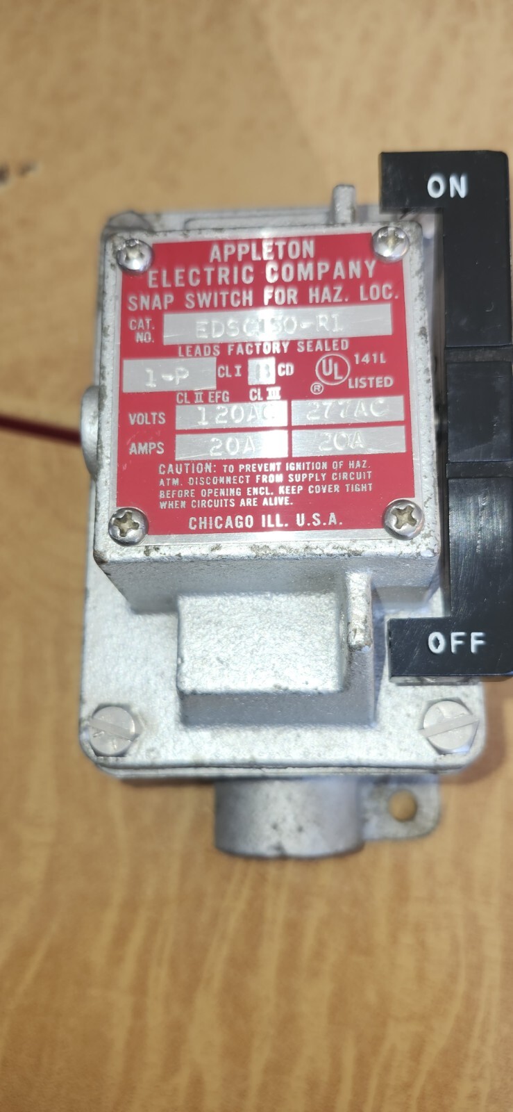 APPLETON ELECTRIC COMPANY SNAP SWITCH