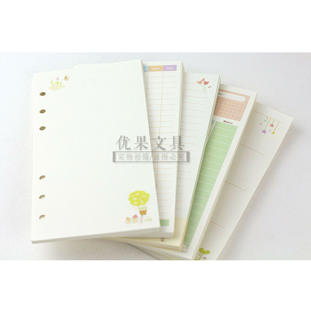 A5/A6 Colorful Paper Month Week Ruled Planner NoteBook Diary Schedule Refills #s