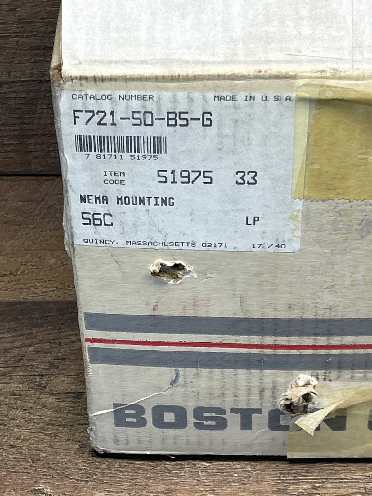 Boston Gear F721-50-B5-G, 50:1 Ratio, Speed Reducer, 56C Frame