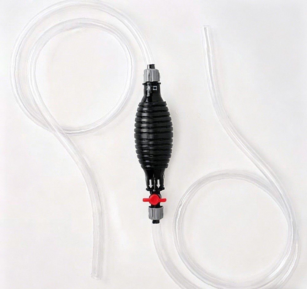 9.8Ft Siphon Hose Transfer Hand Pump With Flow Valve For Gasoline Oil Water Fuel