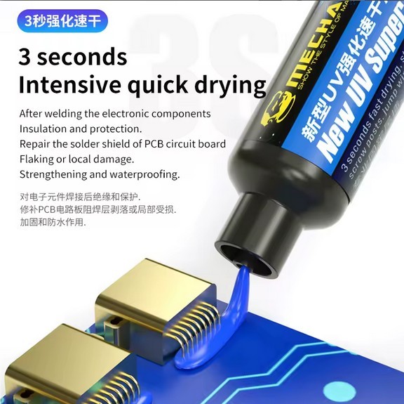 Mechanic New Fast Drying UV Solder Mask Ink Fast Curing SU3 Green 10cc Pcb Bga