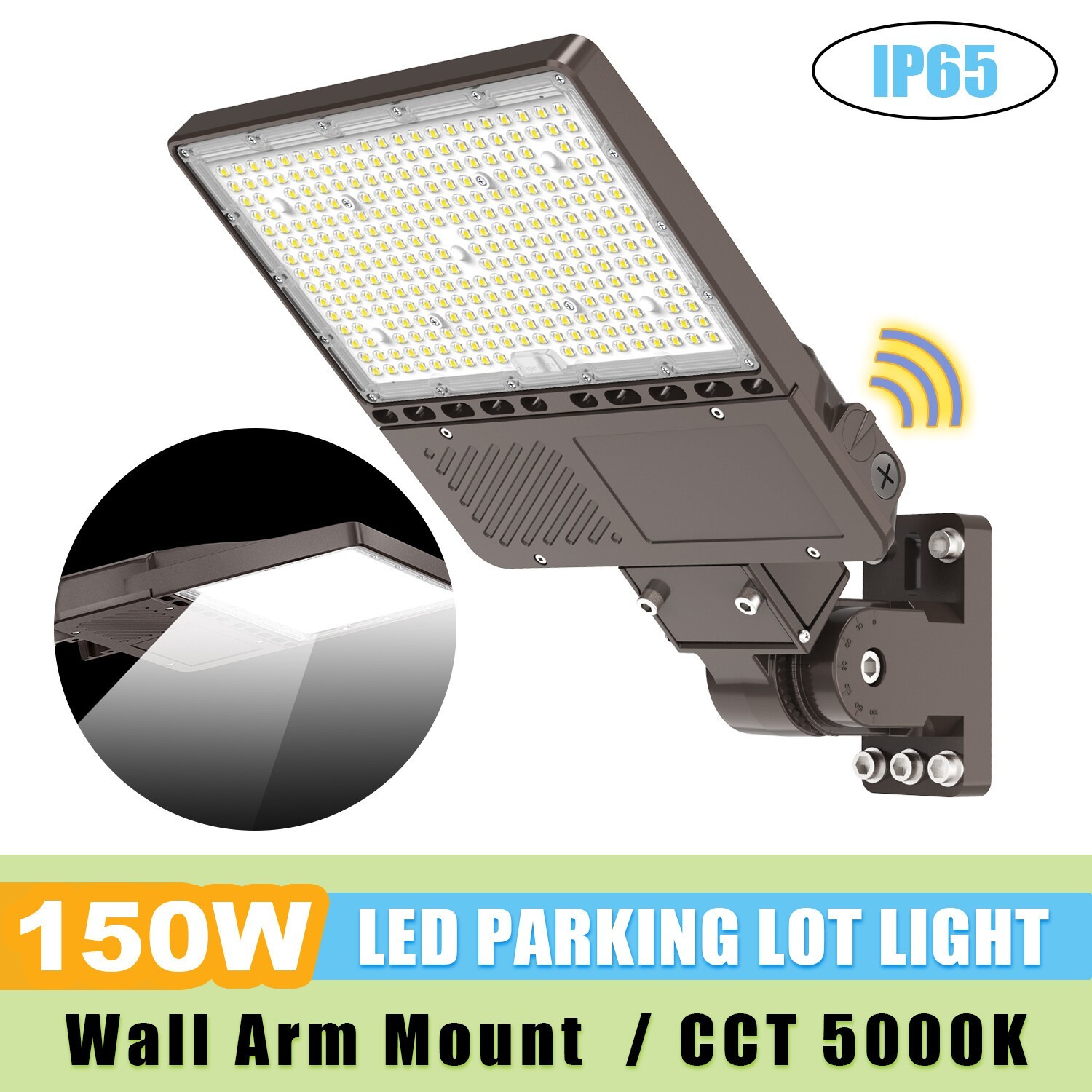 150W LED Area Stadium Light Parking Lot Shoebox Dusk to Dawn Flood Wall Lighting