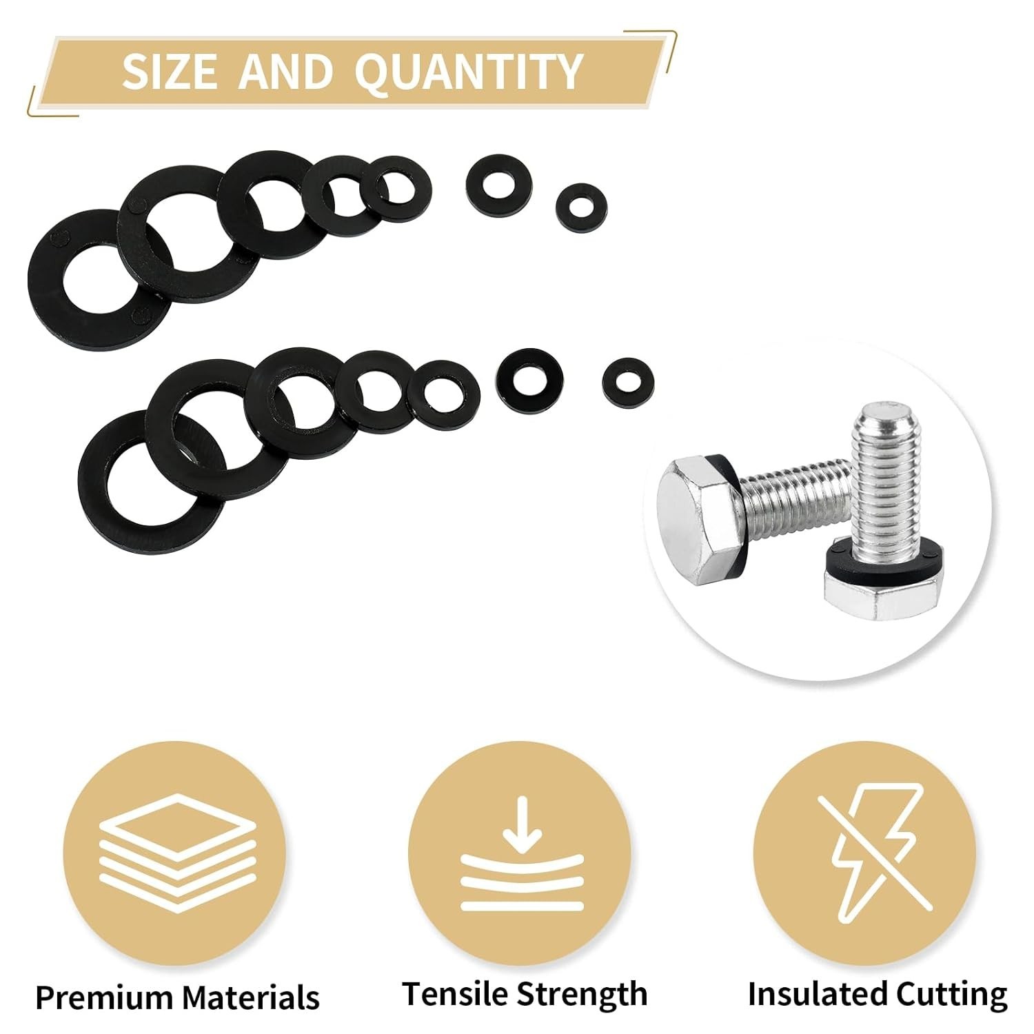 750PCS Nylon Flat Washers for Screws Bolts, 7 Sizes Plastic Washers Assortment K