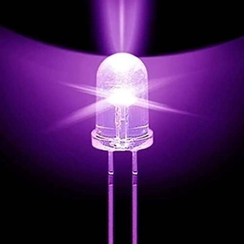 100pcs 5mm UV Purple LED Diodes Super Bright for DIY Electronics