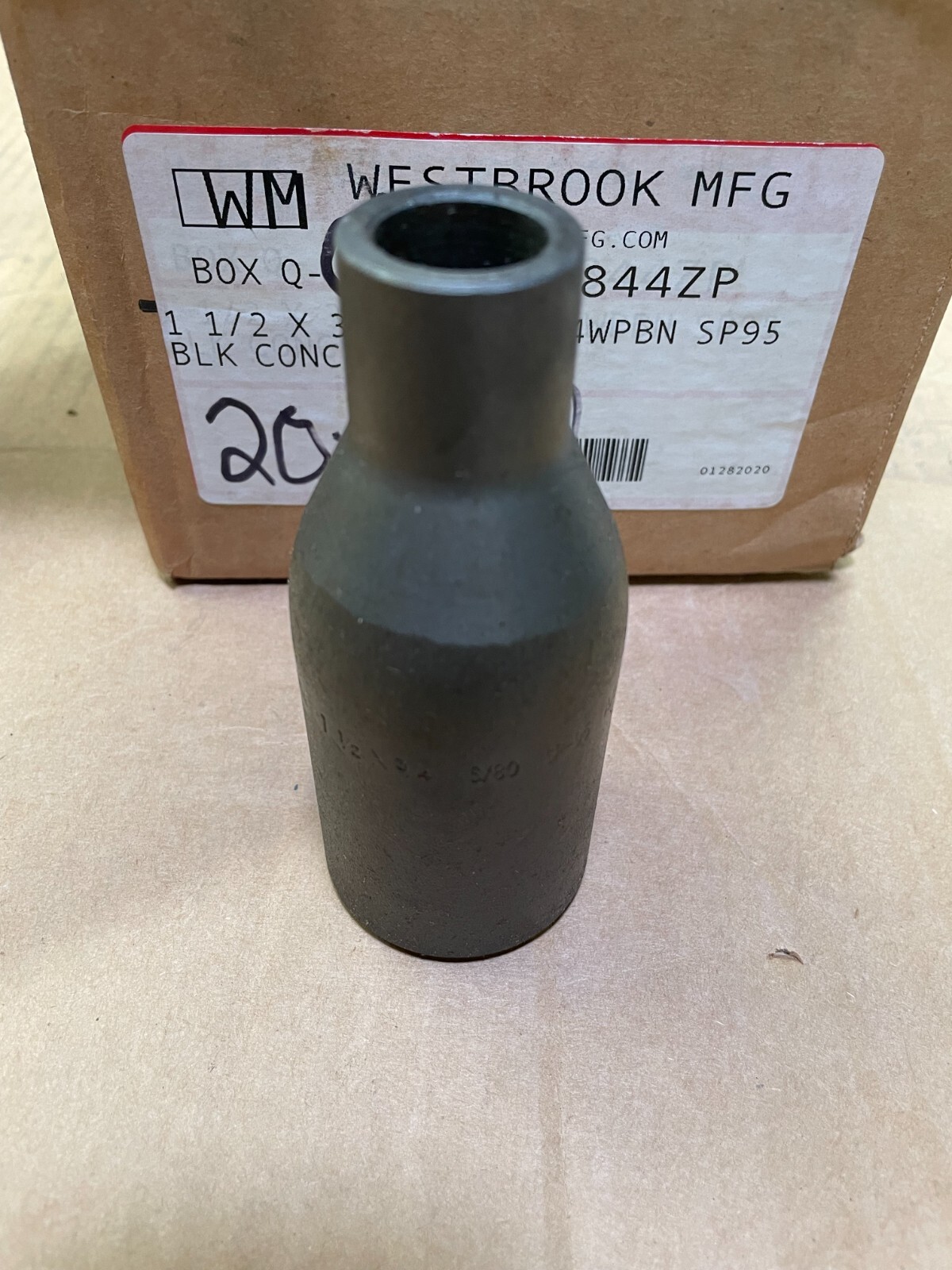 SWAGE NIPPLE 1-1/2″ x 3/4″ Schedule 80 Concentric Bevel x Plain A234 WPBN SP95