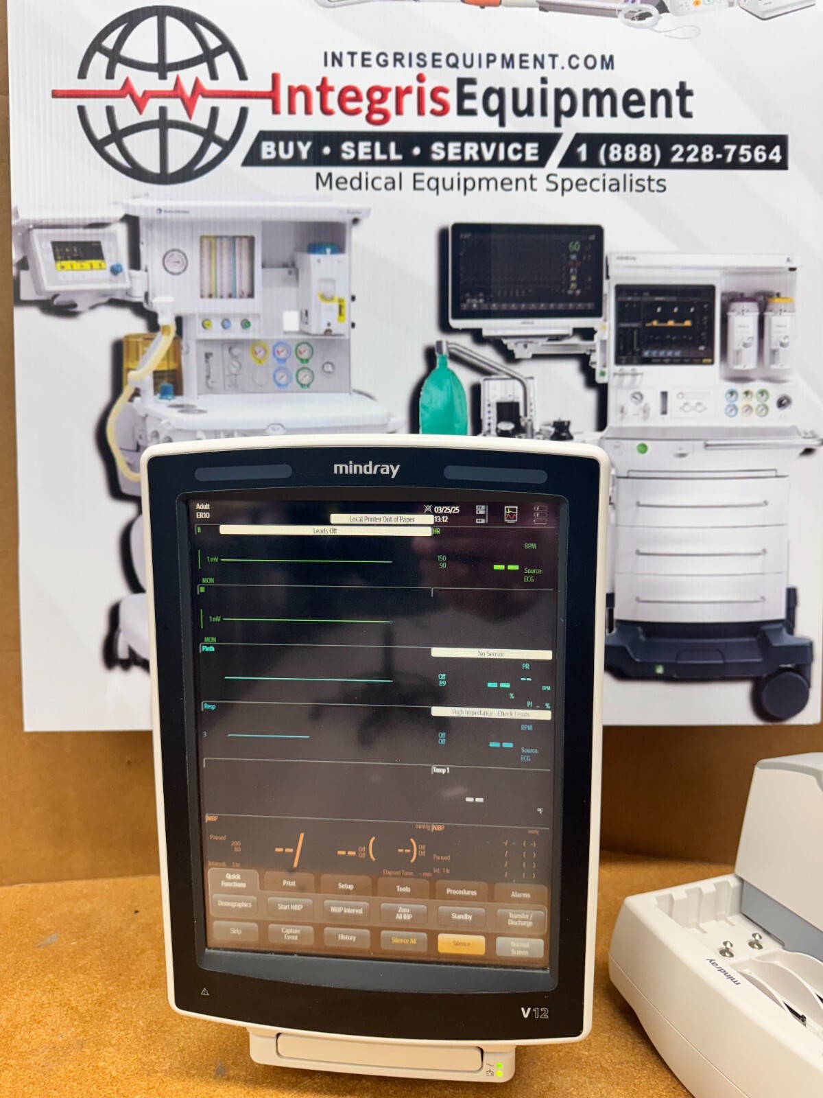 MINDRAY V12 Monitor – Refurbished Spo2, NiBp, Temp, IBP, ECG, Printer and Co2