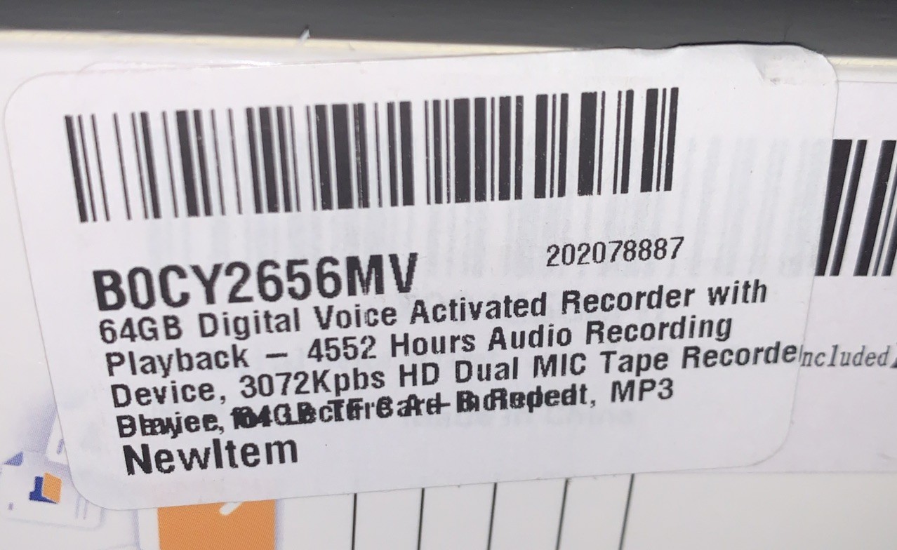 64GB Digital Recorder with Voice Activation – 4552 Hours for Lectures & Meetings