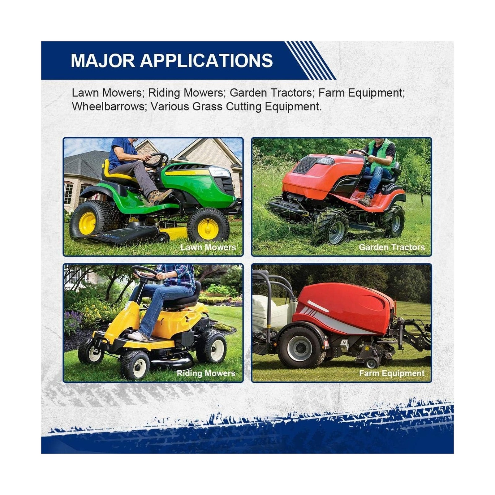 MaxAuto FOX V1 18×9.50-8 Lawn Mower Tires, Patent Design Fox V1 Garden Mower …