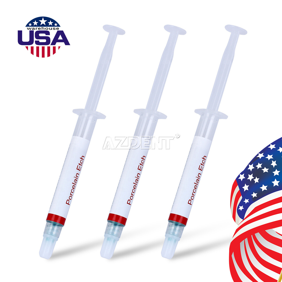 USA Dental Porcelain Etch Gel 9.5% Hydrofluoric Acid Etchant DX 2.5ML/syringe