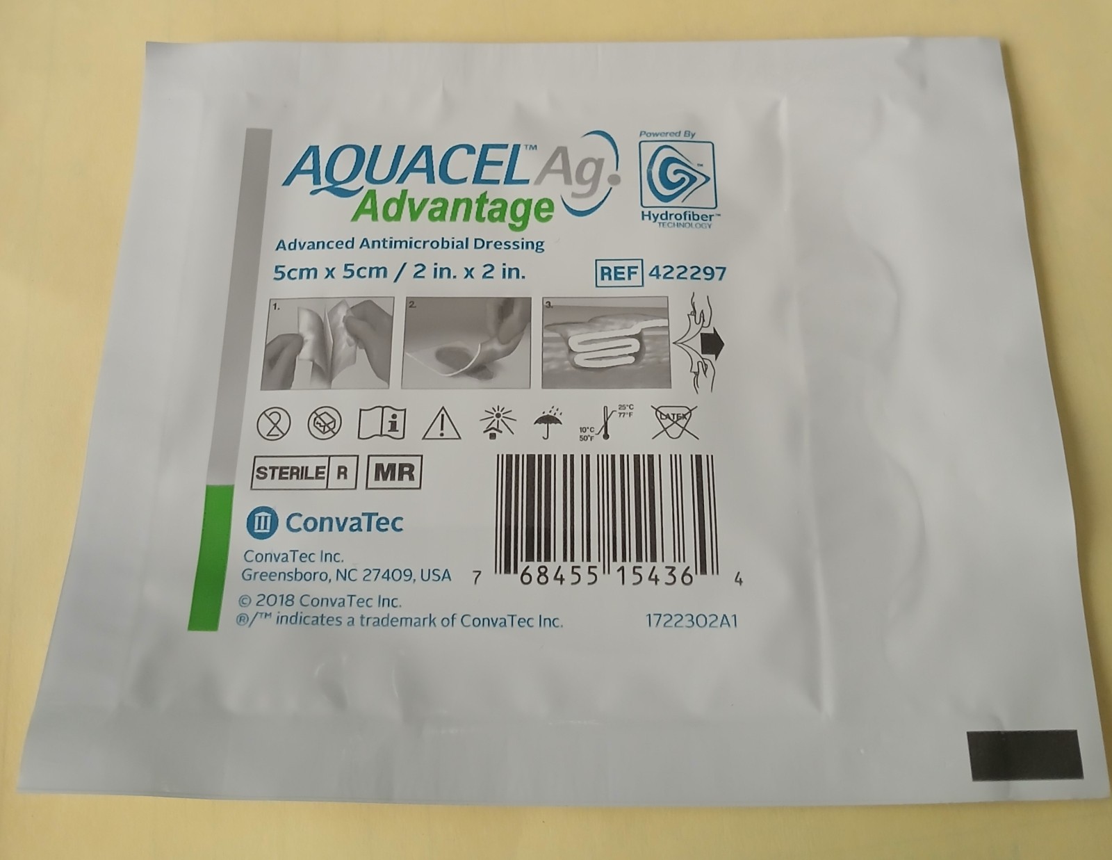 ConvaTec AQUACEL Ag Advantage Antimicrobial Dressing 2×2 in 10 Pc MPN 422297