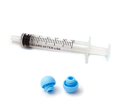 3ml SLIP Luer Syringes with caps – 50 white syringes 50 BLUE Caps (No needles)