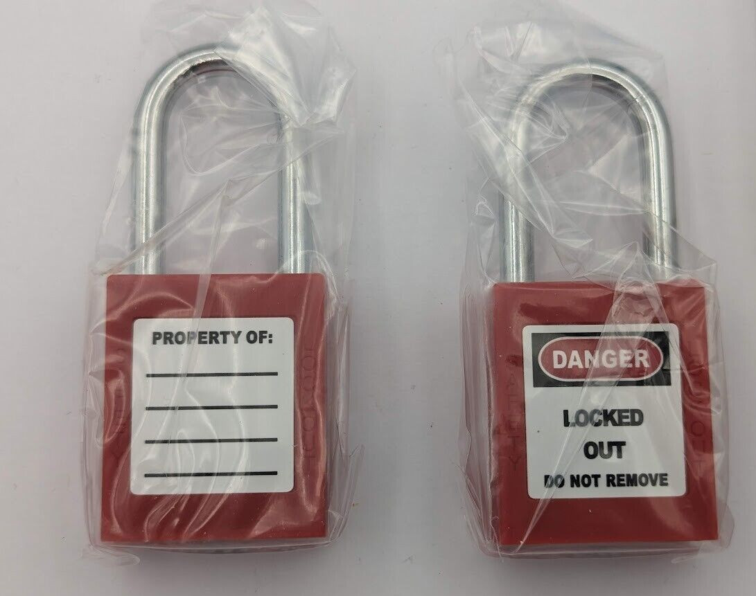 TWO-PACK 2X Lockout Tagout Safety Locks Padlock,2 Keys Per Lock (2 Locks 4 Keys)