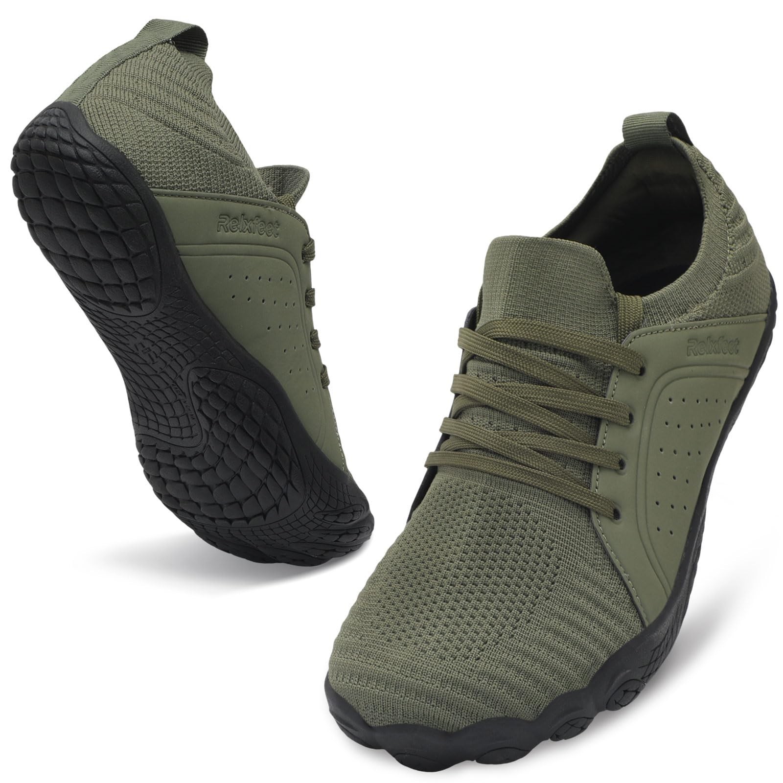 relxfeet Men’s Barefoot Trail Running Shoes Minimalist Wide Toe Box Design Ze…