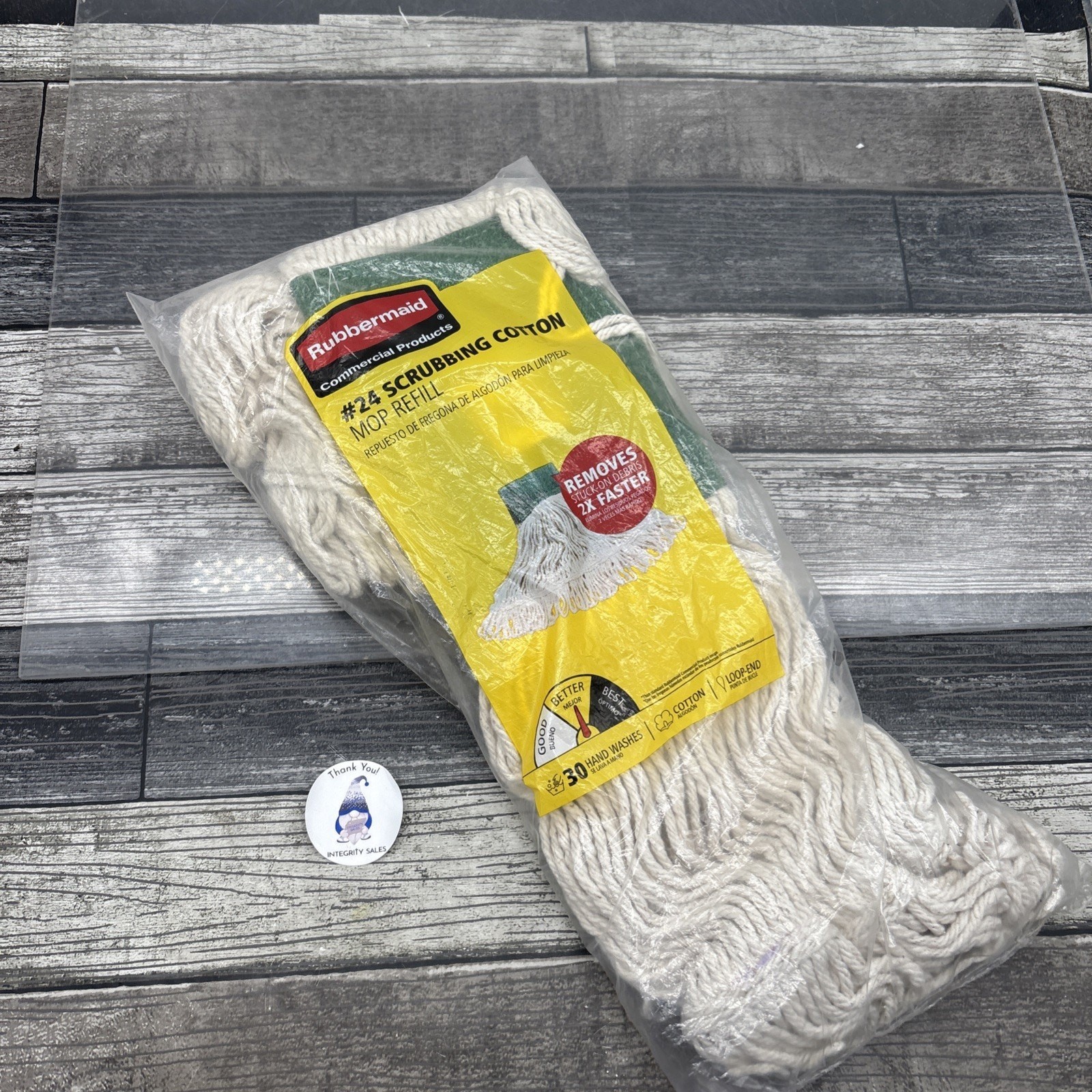 Rubbermaid Commercial Products #24 Scrubbing Cotton Mop Refill {F5}