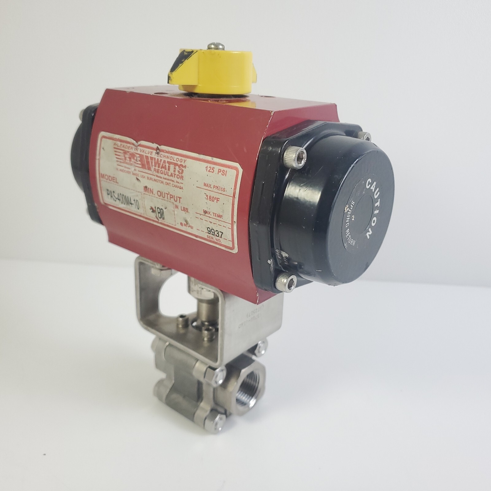 Watts Regulator Pneumatic Valve Actuator PAS-400M4-10 180 In Lbs Output 125 PSI
