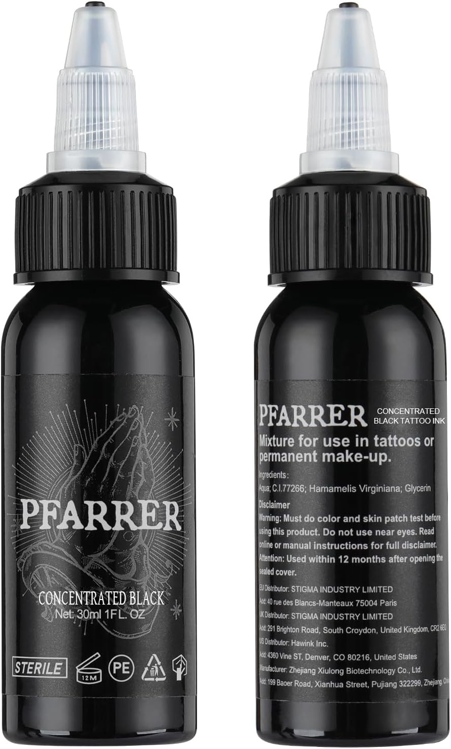 Tattoo Ink Black 1oz(30ml) Vegan-Friendly Standard Pigment Supplies