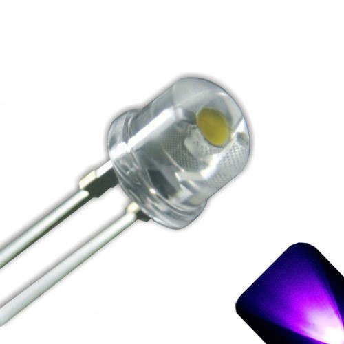 100 x LED 5mm / 4.8mm UV / Purple Ultra Bright Straw Hat Wide Angle LEDs Light