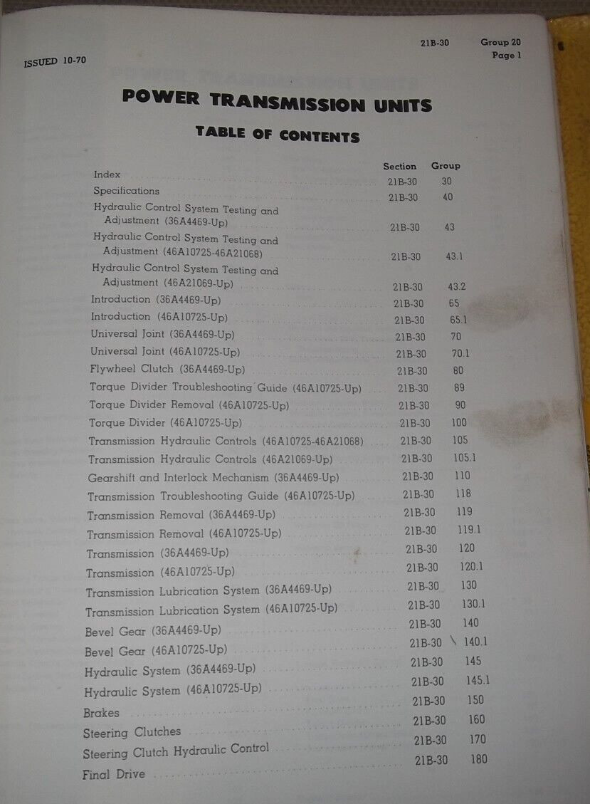 CAT CATERPILLAR D8 D8H TRACTOR DOZER SERVICE SHOP REPAIR MANUAL BOOK 36A 46A